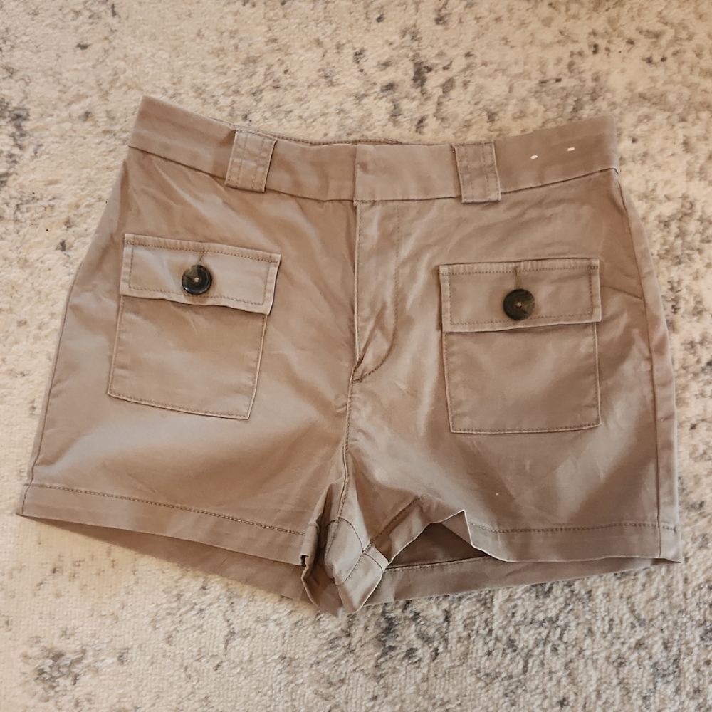 Express Women's High Rise Tan Utility Pocket Shorts